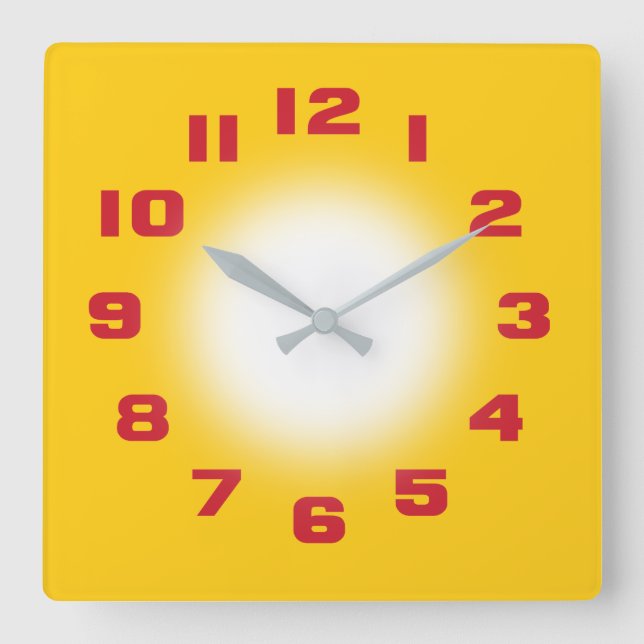 Horloge Carrée Mustard Yellow (Recto)