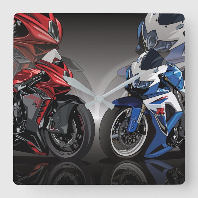 Horloge Carrée MV Agusta F3 x Suzuki GSX-R (Recto)