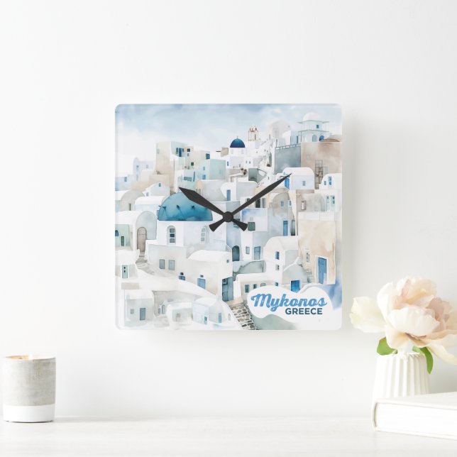 Horloge Carrée Mykonos Grèce (Maison)