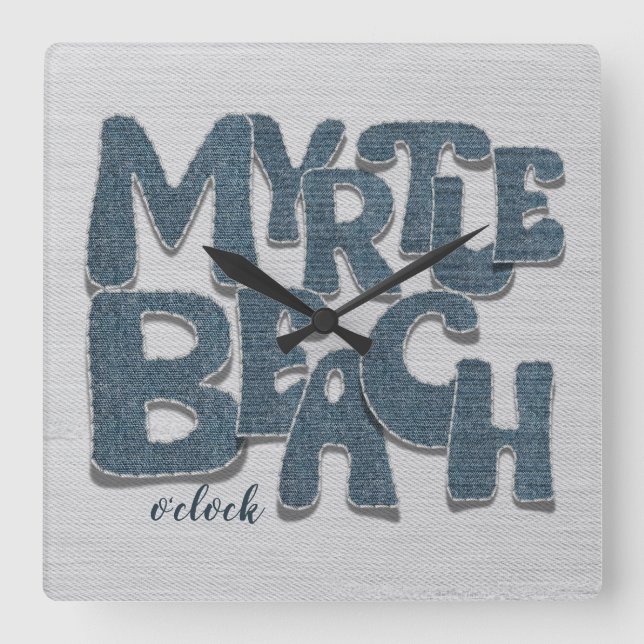 Horloge Carrée Myrtle Beach Denim Lettre (Recto)