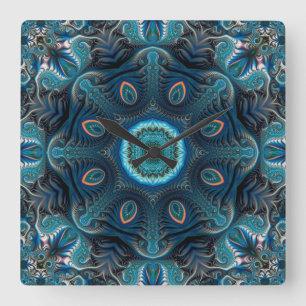 Horloge Carrée Mysterious space mandala