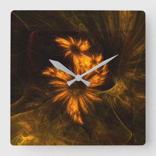 Horloge Carrée Mystique Garden Abstract Art Square