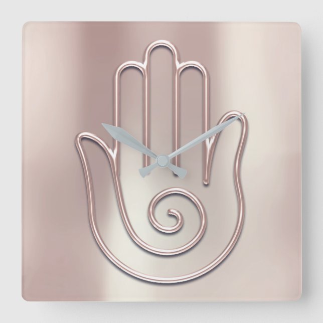 Horloge Carrée Namaste Salutation Urban Joga Pink Pearl Bonjour m (Recto)