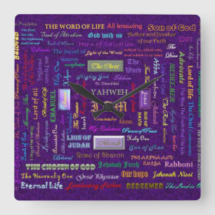 Horloge Carrée names of God wall clock