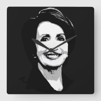 Horloge Carrée Nancy Pelosi font face
