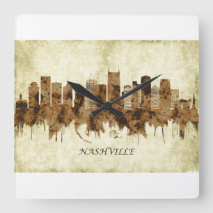 Horloge Carrée Nashville Tennessee Cityscape
