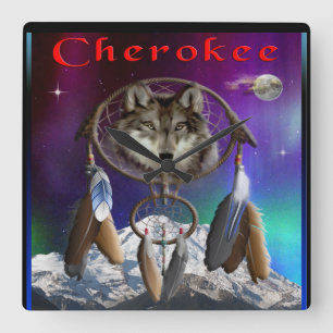 Horloge Carrée Nation Cherokee
