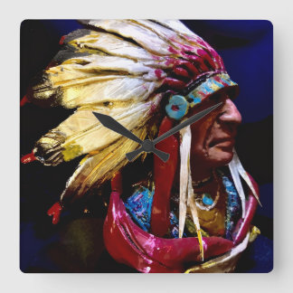 Horloge Carrée Native American Wall Clock