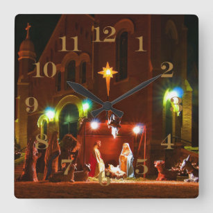 Horloge Carrée Nativité extérieure