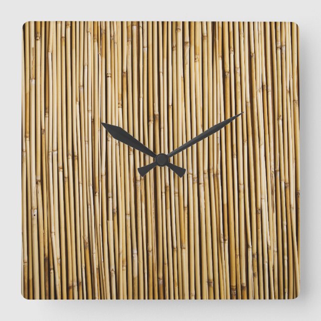 Horloge Carrée Natural Bamboo Zen Background Customized Template (Recto)