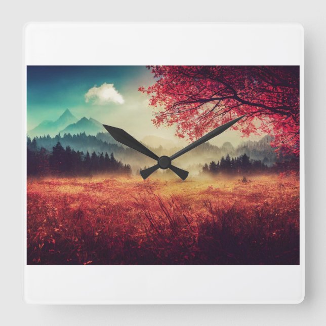 Horloge Carrée Nature Wall Clock (Recto)