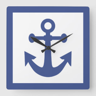 Horloge Carrée Nautical Anchor wall clock