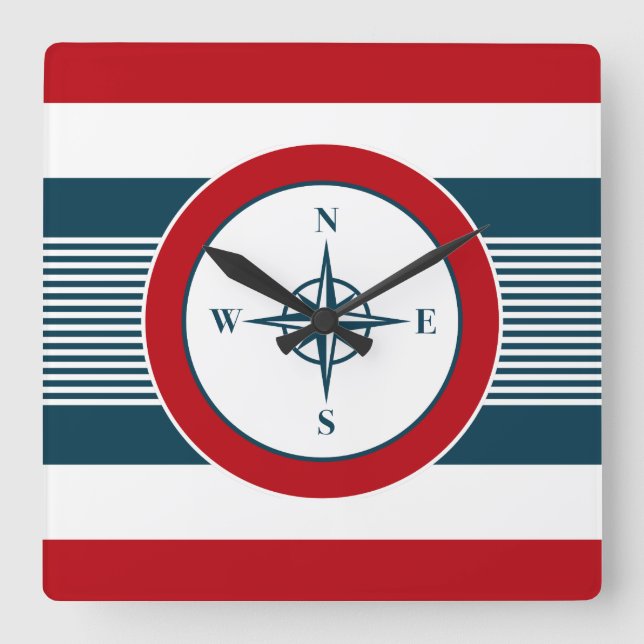Horloge Carrée Nautical design (Recto)