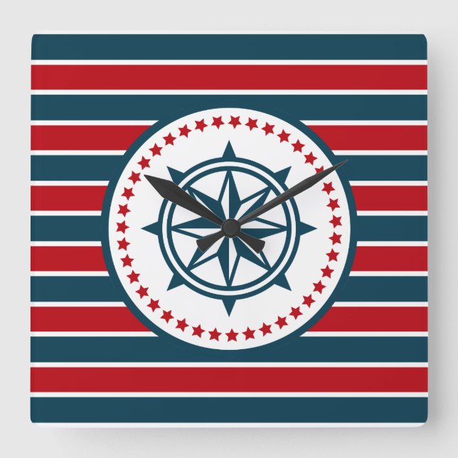 Horloge Carrée Nautical design (Recto)