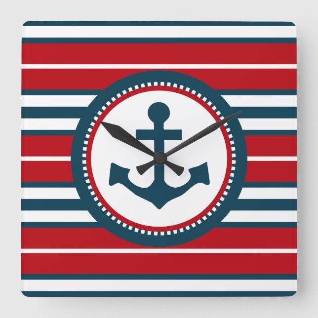 Horloge Carrée Nautical design (Recto)