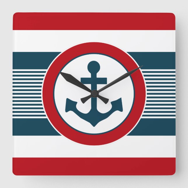 Horloge Carrée Nautical design (Recto)