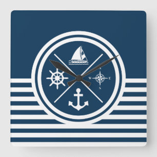 Horloge Carrée Nautical themed design