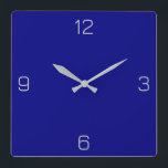Horloge Carrée Navy Blue 000080 Color - Ajouter une option de nom<br><div class="desc">Ajoutez un nom, des initiales ou du texte, ou gardez la couleur seule. La couleur correspond à d'autres éléments du magasin en fonction du nom et du code HEX (triplet hexadécimal à six chiffres) qui s'affiche. Utilisez ce code pour mélanger, mettre en correspondance et customiser tout autre élément pour l'accompagner...</div>