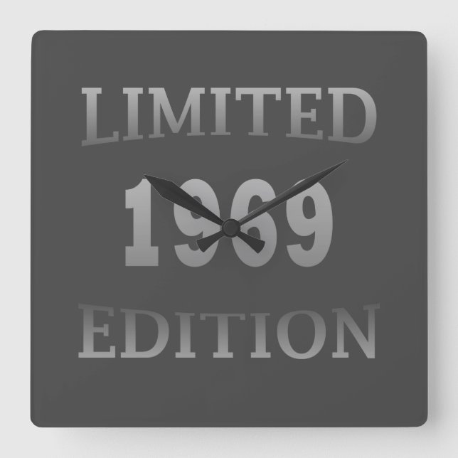 Horloge Carrée né en 1969 anniversaire vintage (Recto)