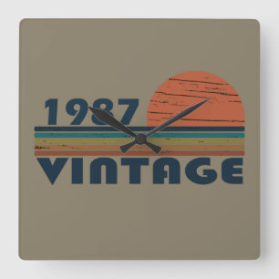 Horloge Carrée né en 1987 cadeau d'anniversaire vintage