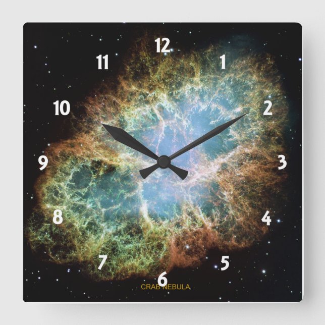 Horloge Carrée Nebula du crabe (Recto)