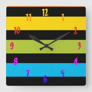 Horloge Carrée Neon Bright mode tendance design coloré 4