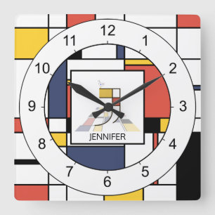 Horloge Carrée Néoplastie awesome Art monogram. Lettre J