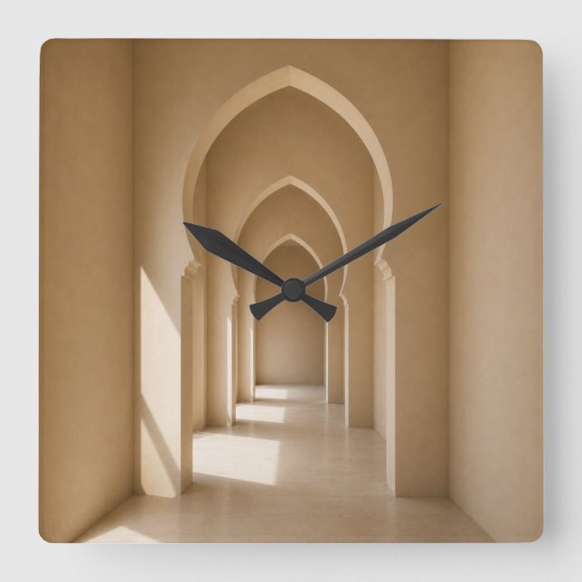 Horloge Carrée Neutral Beige Wall Decor (Recto)