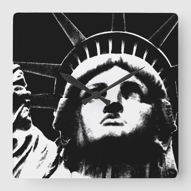 Horloge Carrée New York  Clock Statue of Liberty Wall Clock (Recto)