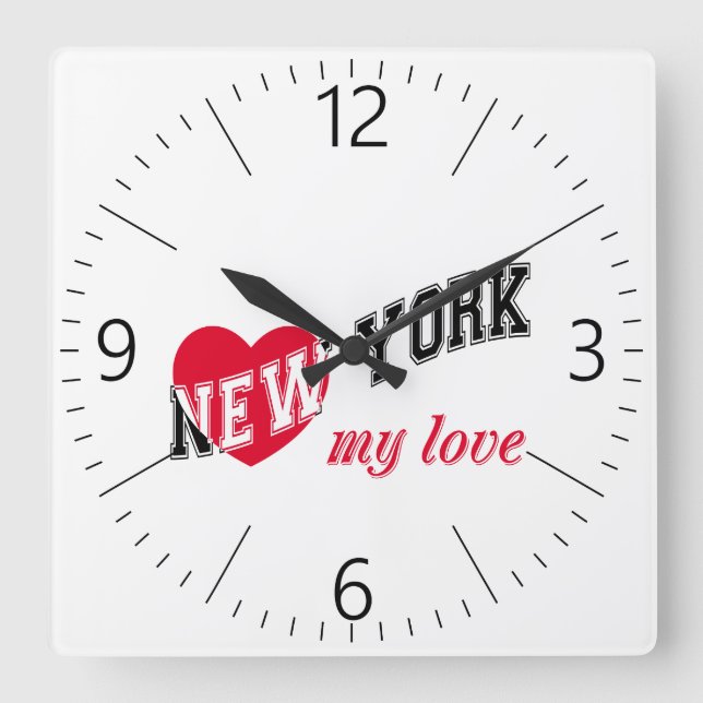 Horloge Carrée New York, mon amour (Recto)
