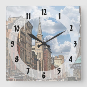 Horloge Carrée New York, NY En haut de la cinquième avenue depui