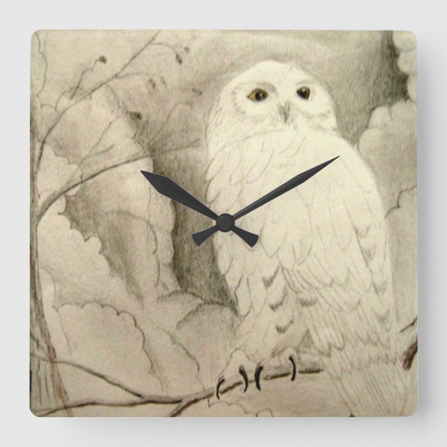 Horloge Carrée Night Owl Wall Clock (Recto)
