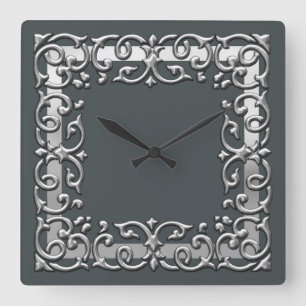 Horloge Carrée N'importe quelle couleur avec bordure en fibre d'a