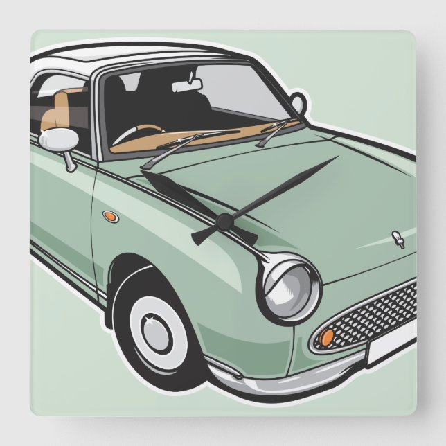 Horloge Carrée Nissan Figaro Emerald Green (Recto)