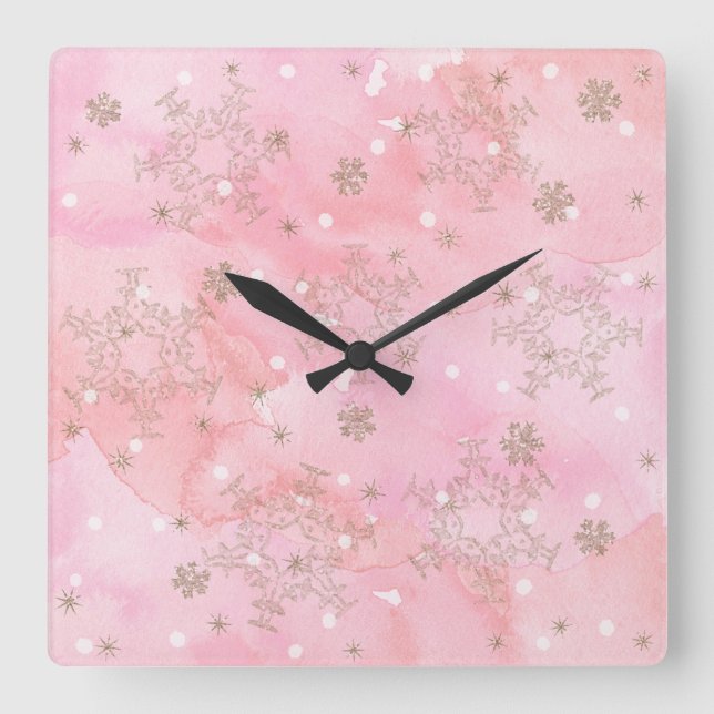 Horloge Carrée Noël Art déco (Recto)