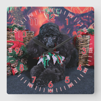 Horloge Carrée Noël - Toby - Poodle