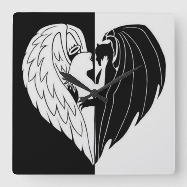 Horloge Carrée noir (Recto)