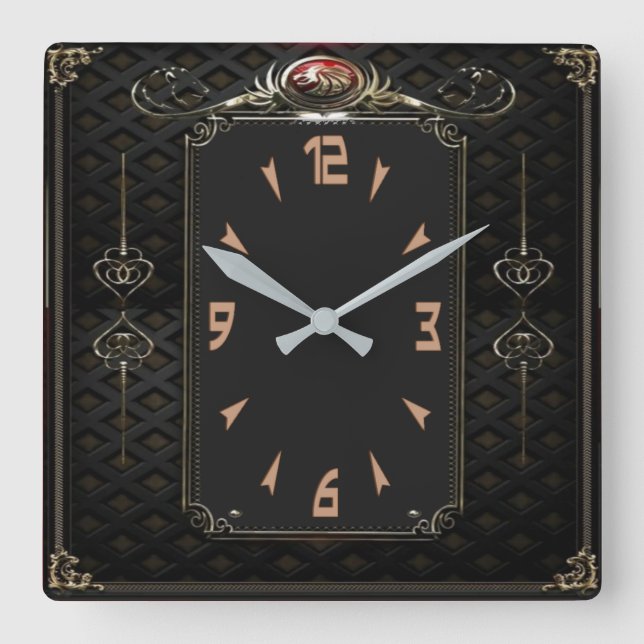 Horloge Carrée Noir élégant (Recto)