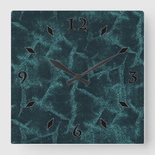 Horloge Carrée Noir texturquoise