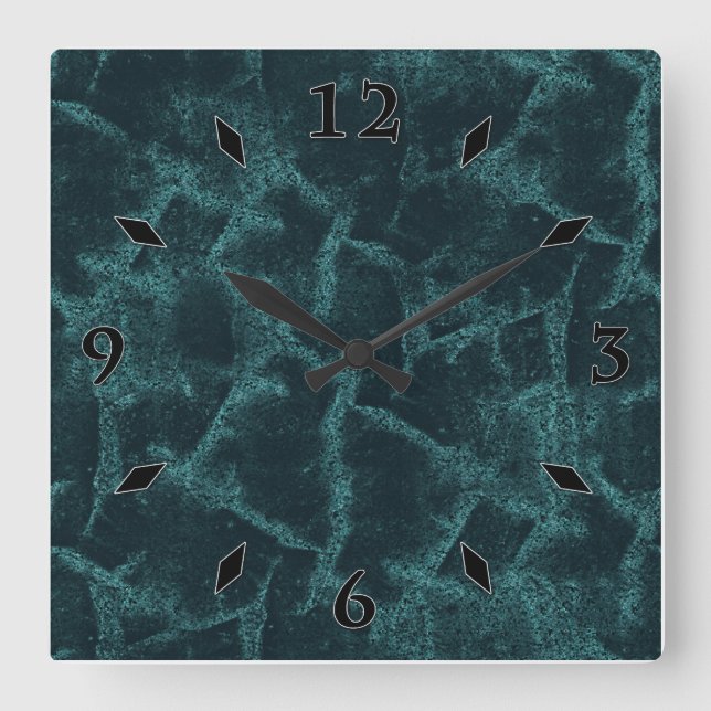 Horloge Carrée Noir texturquoise  (Recto)