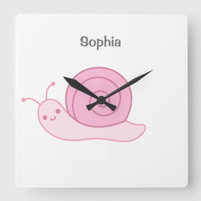 Horloge Carrée Nom bébé personnalisé, Nourriture,    Enfants Squa (Recto)