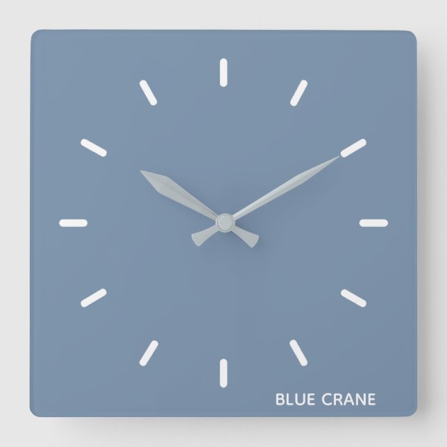 Horloge Carrée nom de couleur Blue Crane bleu (Recto)