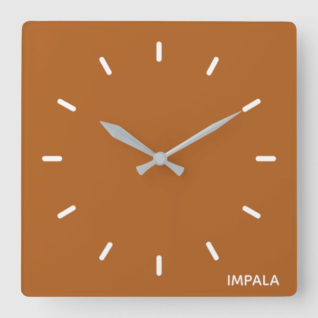 Horloge Carrée nom de couleur brun impala (Recto)