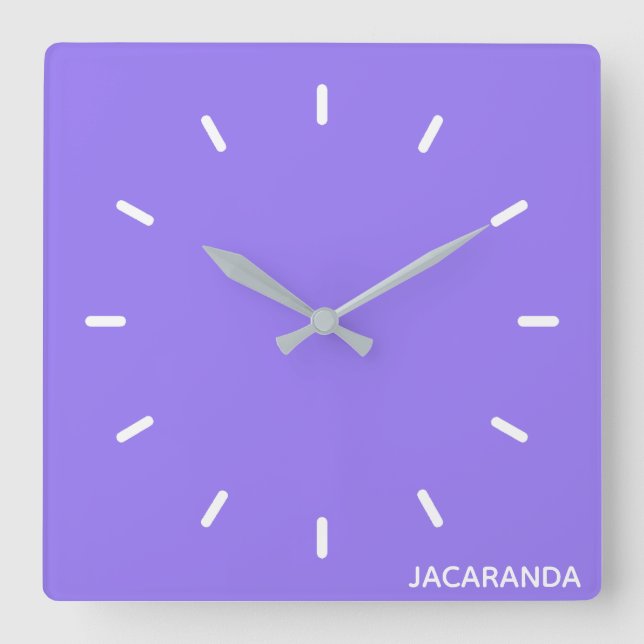 Horloge Carrée nom de couleur Jacaranda violet (Recto)