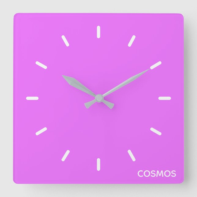 Horloge Carrée nom de couleur violet cosmos (Recto)