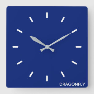 Horloge Carrée Nom de la couleur bleue de la libellule