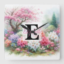 Nom du monogramme sur l'aquarelle Fleurs en pastel