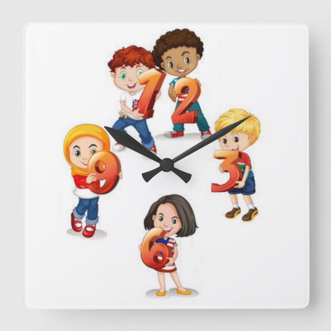 Horloge Carrée Nombre d'enfants (Recto)