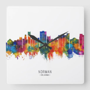 Horloge Carrée Norman Oklahoma Skyline