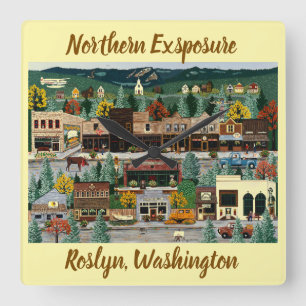 Horloge Carrée "Northern Exposure" ~ Roslyn, Washington